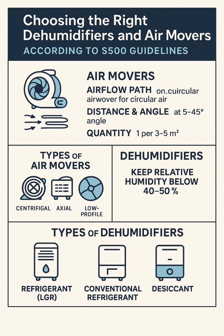 Choosing the Right Dehumidifiers and Air Movers According to S500 Guidelines