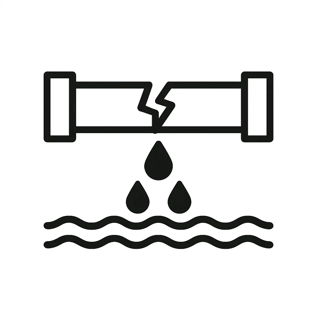 Burst pipe or leaking pipe